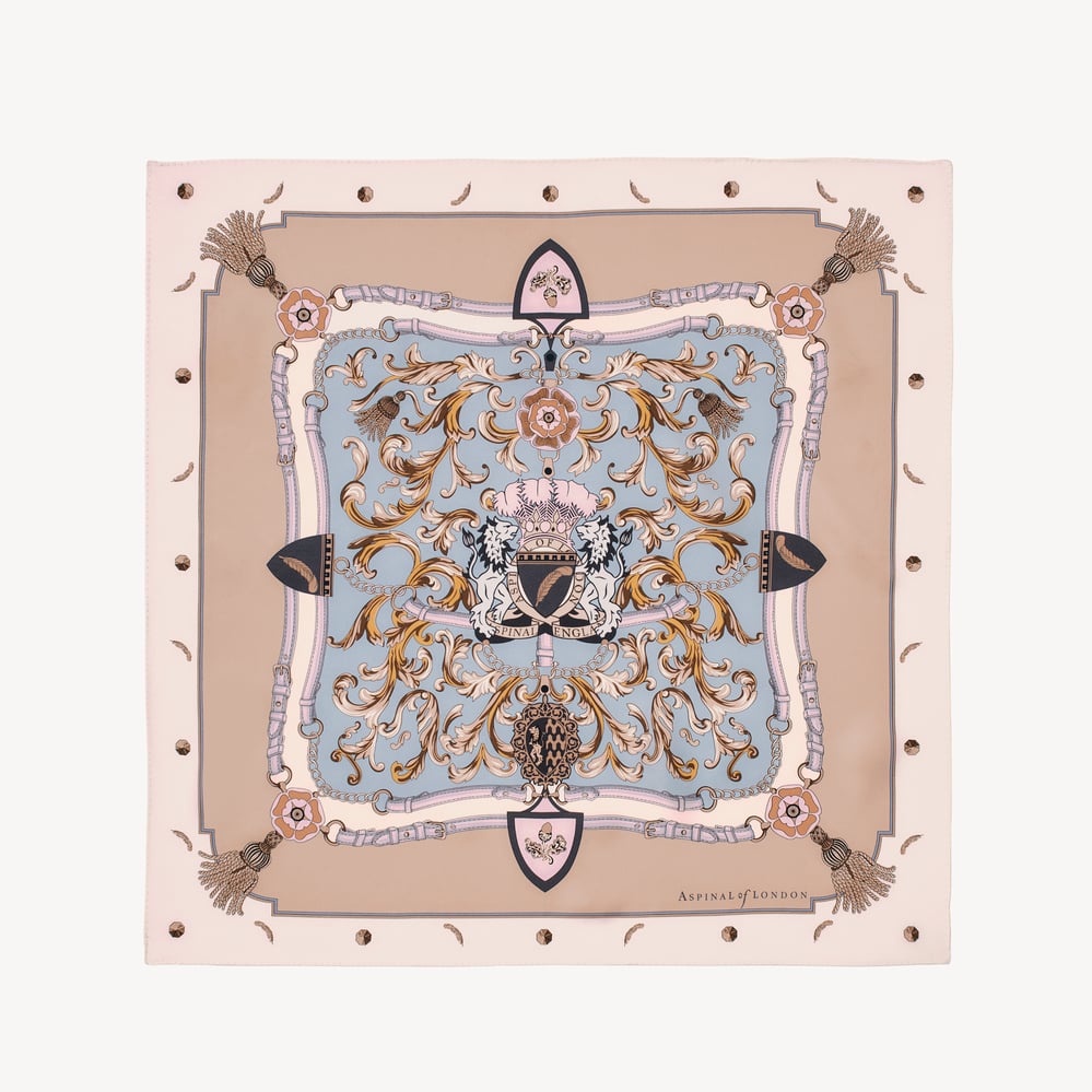 Signature Shield Silk Scarf Neutral Pure Silk