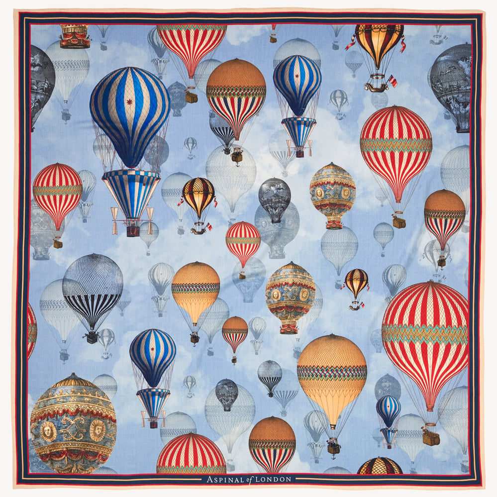 Merino Wool & Silk Wrap Dusky Blue Up Up & Away