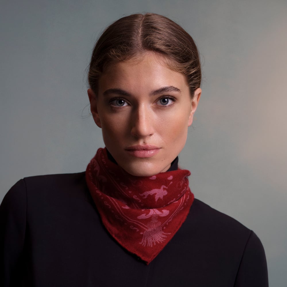 Cherub Cashmere Scarf Cherry Red Pure Cashmere
