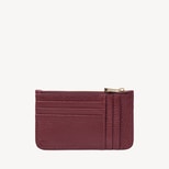 Ella Card & Coin Holder in Garnet Pebble from Aspinal of London
