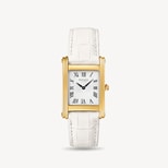 Mayfair® Classic Watch in Deep Shine White Croc & 24ct Gold Plated from Aspinal of London