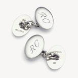 Classic Double Domed Sterling Silver Cufflinks from Aspinal of London