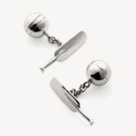 Sterling Silver Cricket Bat & Ball Cufflinks from Aspinal of London
