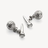 Sterling Silver Golf Ball & Tee Cufflinks from Aspinal of London