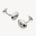 Sterling Silver Rugby Ball Cufflinks from Aspinal of London