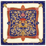 Aspinal Signature Shield Silk Scarf in Blue from Aspinal of London