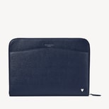 City Laptop Leather Folio Case in Navy Saffiano from Aspinal of London