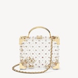 Trunk in Diamond Cut Transparent Acrylic with Gold Crystals from Aspinal of London