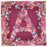 Ombre 'A' Floral Silk Scarf in Bordeaux from Aspinal of London