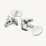 Sterling Silver Personalised Horse Head Cufflinks from Aspinal of London
