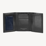 Trifold Wallet in Smooth Black from Aspinal of London