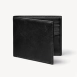 8 Card Billfold Wallet in Smooth Black & Cobalt Suede from Aspinal of London