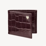 Billfold Coin Wallet in Deep Shine Amazon Brown Croc from Aspinal of London
