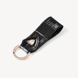 Small Leather Loop Keyring in Deep Shine Black Croc from Aspinal of London