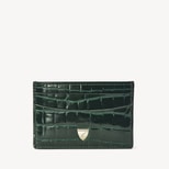 Slim Credit Card Holder in Evergreen Patent Croc from Aspinal of London