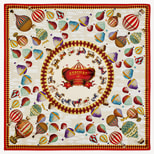 Hot Air Balloon Silk Scarf in Red Pure Silk Twill from Aspinal of London