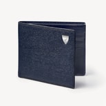 8 Card Billfold Wallet in Navy Saffiano & Smooth Navy from Aspinal of London