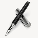 London Ballpoint Pen in Deep Shine Black Croc from Aspinal of London
