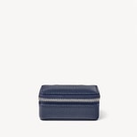 Small Travel Jewellery Case in Navy Pebble from Aspinal of London