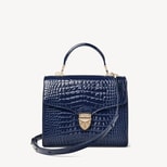 Mayfair® in Midnight Blue Patent Croc from Aspinal of London