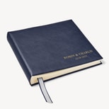 14-inch Leather Photo Album in Navy Pebble from Aspinal of London