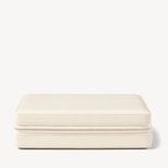 Large Travel Jewellery Case in Ivory Pebble from Aspinal of London