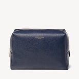 London Toiletry Bag in Navy Pebble from Aspinal of London