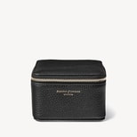 Travel Watch & Ring Box in Black Pebble from Aspinal of London