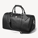 Boston Duffle Travel Bag in Black Pebble from Aspinal of London