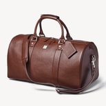 Boston Duffle Travel Bag in Tobacco Pebble from Aspinal of London