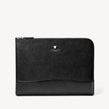 City Leather Folio Case in Black Pebble from Aspinal of London
