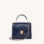 Midi Mayfair® in Midnight Blue Patent Croc from Aspinal of London