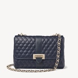Large Lottie in Navy Quilted Kaviar from Aspinal of London