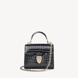 Mini Mayfair® in Black Patent Croc from Aspinal of London