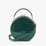 Hat Box in Evergreen Patent Croc from Aspinal of London