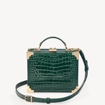 Trunk in Evergreen Patent Croc from Aspinal of London