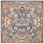 Botanical 'A' Silk Scarf in Latte Pure Silk from Aspinal of London