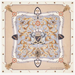 Aspinal Signature Shield Silk Scarf in Neutral Pure Silk from Aspinal of London