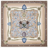 Aspinal Signature Shield Silk Scarf in Latte Pure Silk from Aspinal of London