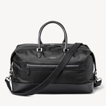 Men's Holdall in Black Nylon Canvas with Leather Trim from Aspinal of London