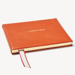 Classic Leather Guest Book in Marmalade Pebble from Aspinal of London
