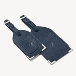 Set of 2 Luggage Tags in Navy Saffiano from Aspinal of London