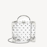 Trunk in Diamond Cut Transparent Acrylic with Silver Crystals from Aspinal of London
