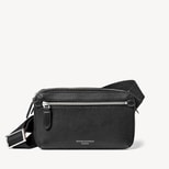 Reporter Compact Crossbody in Black Pebble from Aspinal of London
