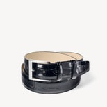 Classic Men's Belt in Deep Shine Black Croc from Aspinal of London