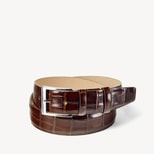 Classic Men's Belt in Deep Shine Amazon Brown Croc from Aspinal of London