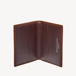Double Fold Credit Card Holder in Tobacco Pebble from Aspinal of London