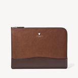 City Leather Folio Case in Tobacco Pebble from Aspinal of London