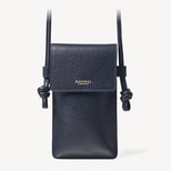 Ella Crossbody Phone Pouch in Navy Pebble from Aspinal of London