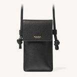 Ella Crossbody Phone Pouch in Black Pebble from Aspinal of London
